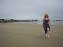 Flat Sandy Beach And Mari